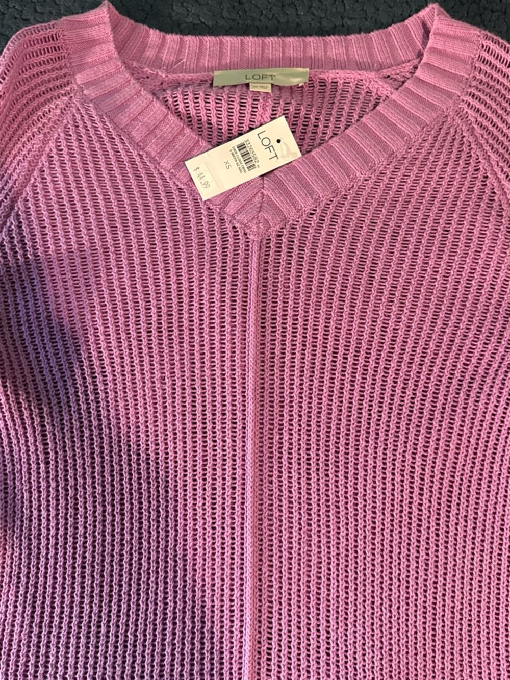 LOFT V-Neck Sweater in Mauve Purple
